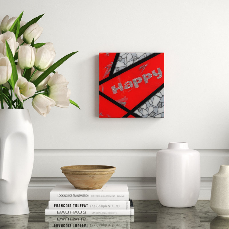 Happy-Red Print by Eddie Bruckner