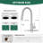 Kitchen Faucet with Pull Down Sprayer, Dual-Function Single Handle Kitchen Sink Faucets, 304 Stainless Steel with Deck Plate, Fits 1 or 3-Hole Sinks, Brushed Nickel-122877585
