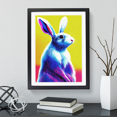 Neon Hare No.2 - Single Picture Frame Print