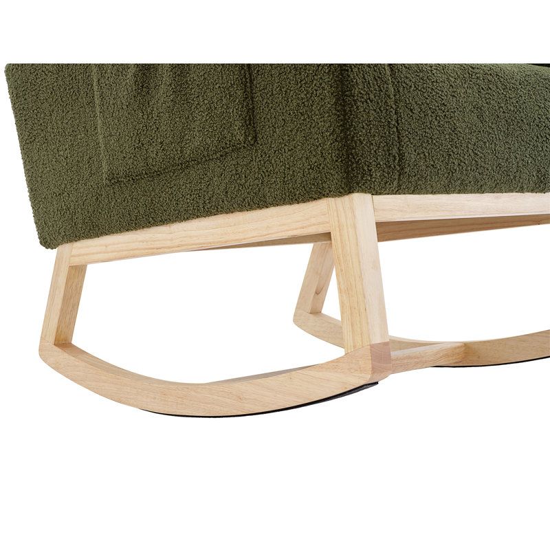 Chaise berçante Modern, Peluche vert foncé
