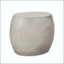 Table d'appoint d'extérieur ovale en béton léger - Forme convexe, gris clair