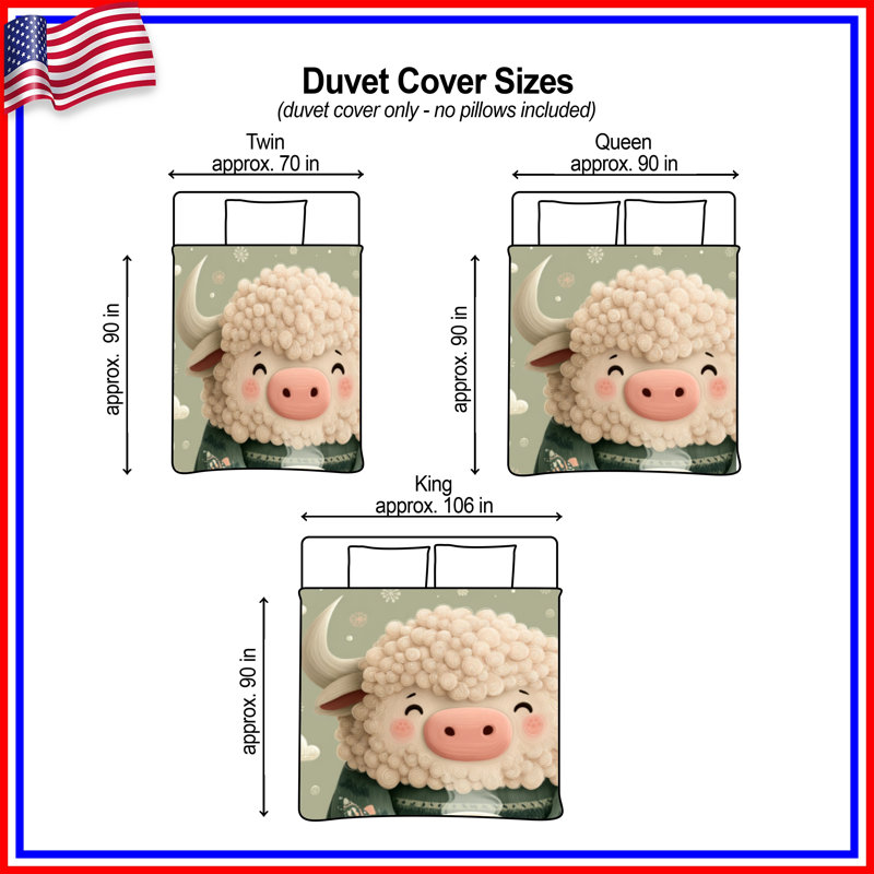 Adorables housses de couette en laine mignonne, Grand lit