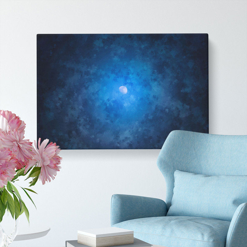 Half Moon - Wrapped Canvas Painting, 40cm H x 60cm W x 3cm D