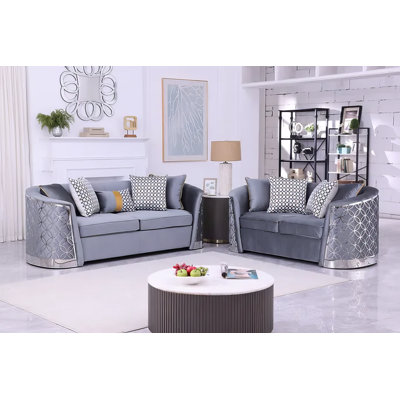 Atenea 2 Piece Living Room Grey