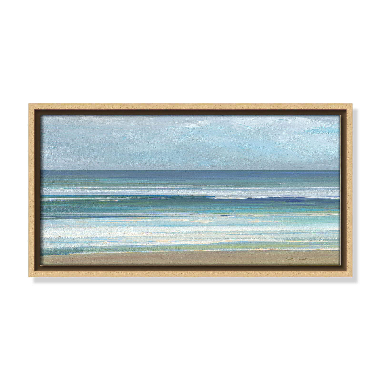 Gentle Waves I - Panorama Version Print by Sally Swatland, Natural, 9.5" H x 17.5" W