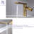 Modern Single Hole Bathroom Sink Faucet – Solid Brass Single Handle Vanity Faucet with Water-Saving Aerator, Brushed Gold-77336172