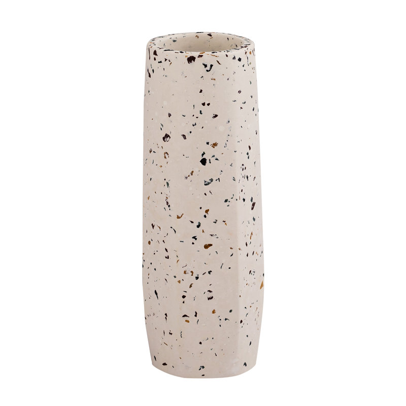 Vase blanc Cliett Terrazzo - moyen, H 6,8 po x l 2,5 po x P 2,3 po