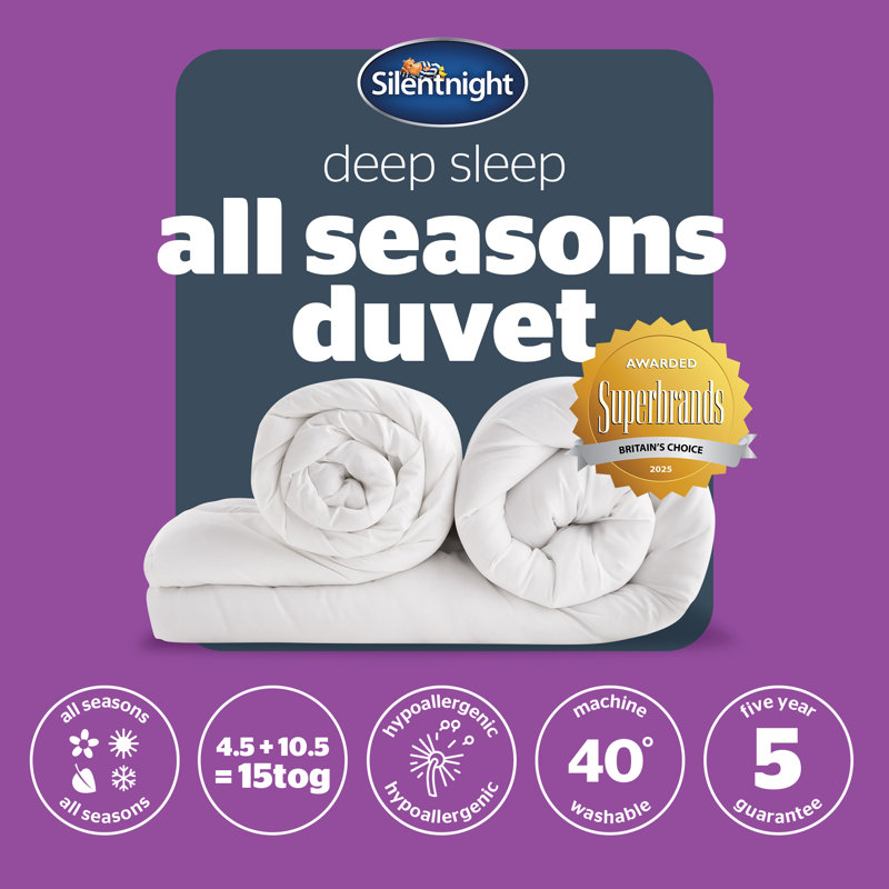 Silentnight Deep Sleep All Seasons Duvet - 10.5 & 4.5 Tog - 3 Duvets in One, Double