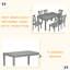 Ensemble de table de salle à manger et de chaises en bois massif 7 pièces Sturdy Structure, table moderne de 58,5 pouces avec 6 chaises rembourrées (style X-Back) pour la cuisine-58420968-58420982-58420981