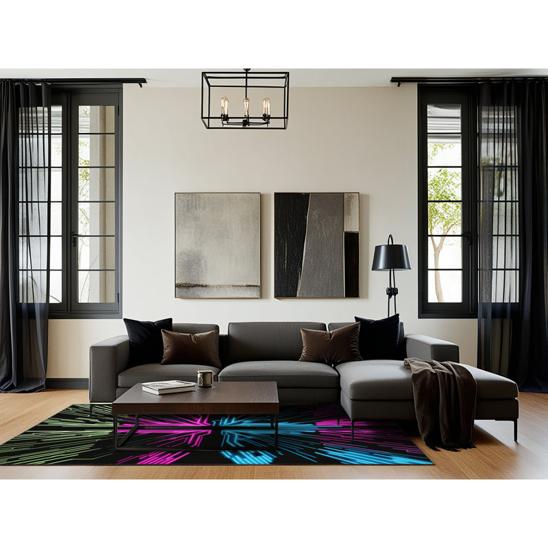 Neon Cascade Rug, Rectangle 2' x 3'