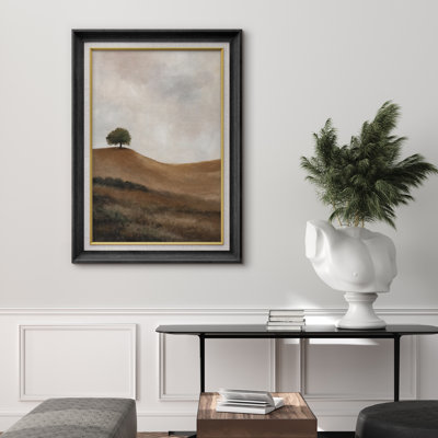 Œuvre encadrée de qualité supérieure - impression de paysage rétro pour décor de salon - 26 po x 36 po