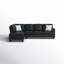 Canapé modulaire en forme de L noir avec rangement et porte-gobelets 2 pièces-1260181405