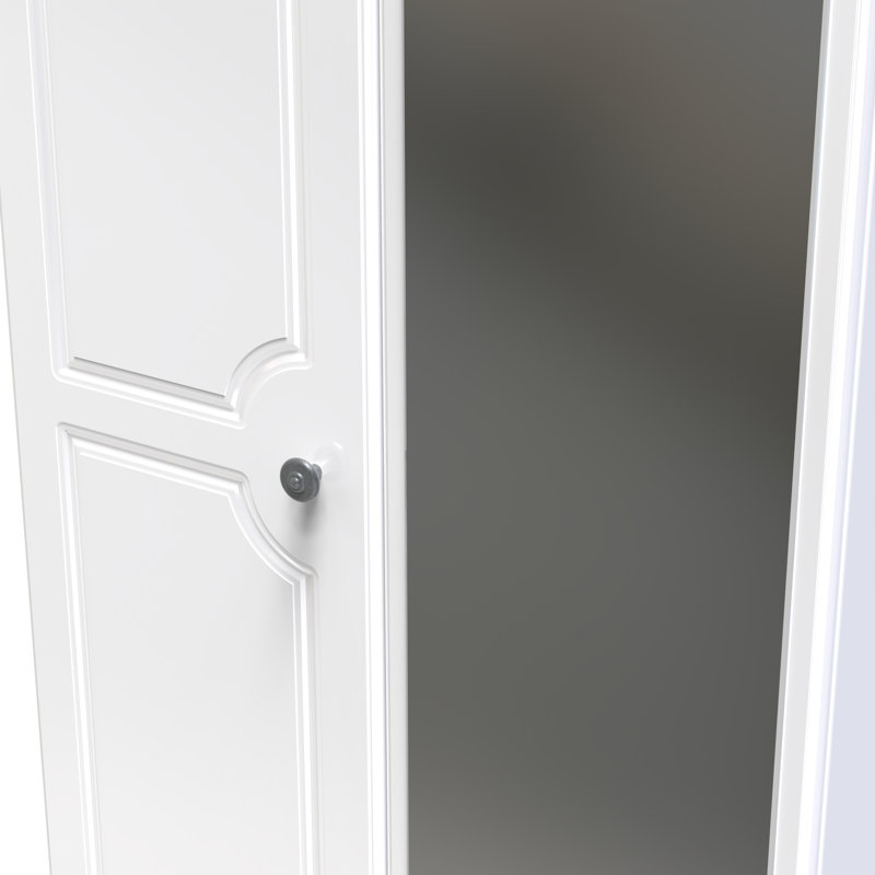 Adala Manufactured Wood Wardrobe, White Gloss/White