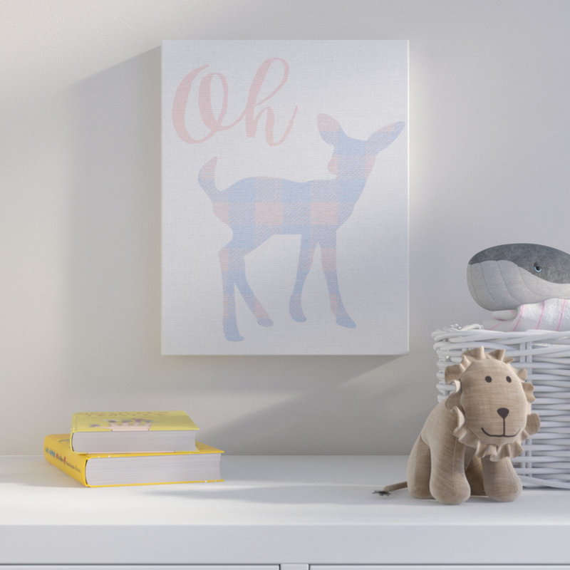 Découpe à carreaux « Oh Deer », Toile tendue, H 20 po x l 16 po
