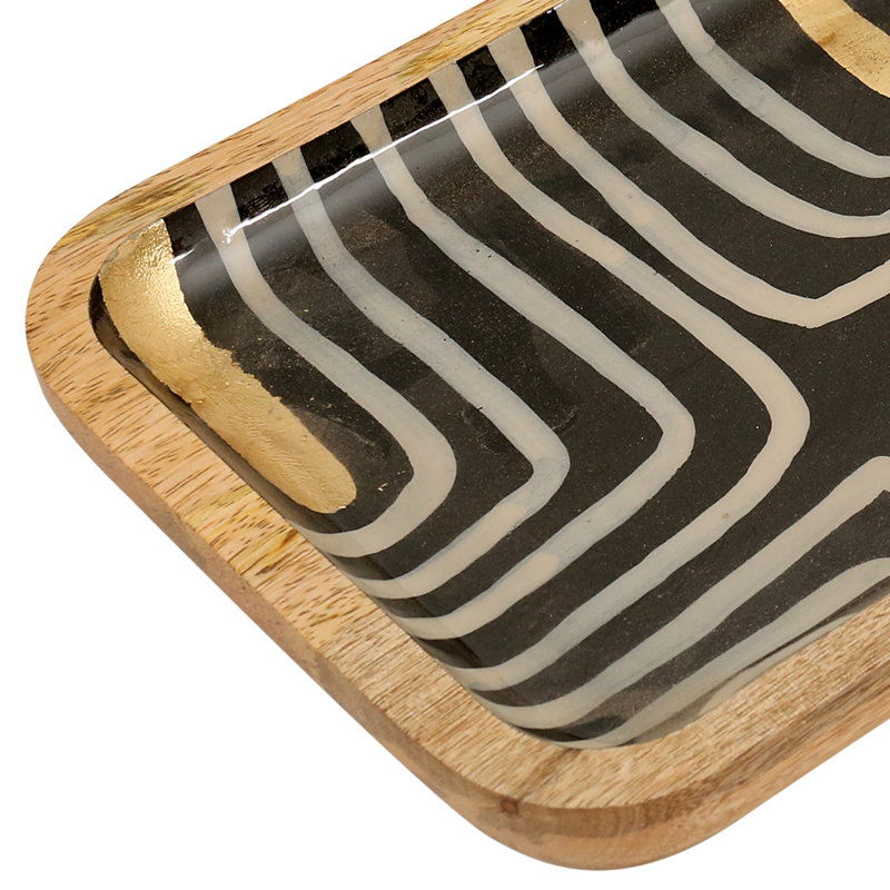 Aubrianna Rectangular Valet Tray, Black