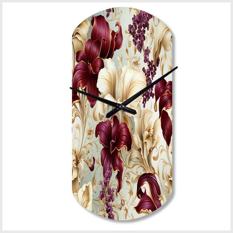 Royal Victorian Flourish Victorian Motif - horloge murale cylindrique florale, Petit