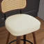 Set of Two Counter Height Bar Stools with Rattan and Cane Design, Upholstered Seats, Swivel Function, Ideal for Kitchens and Bars-129517056