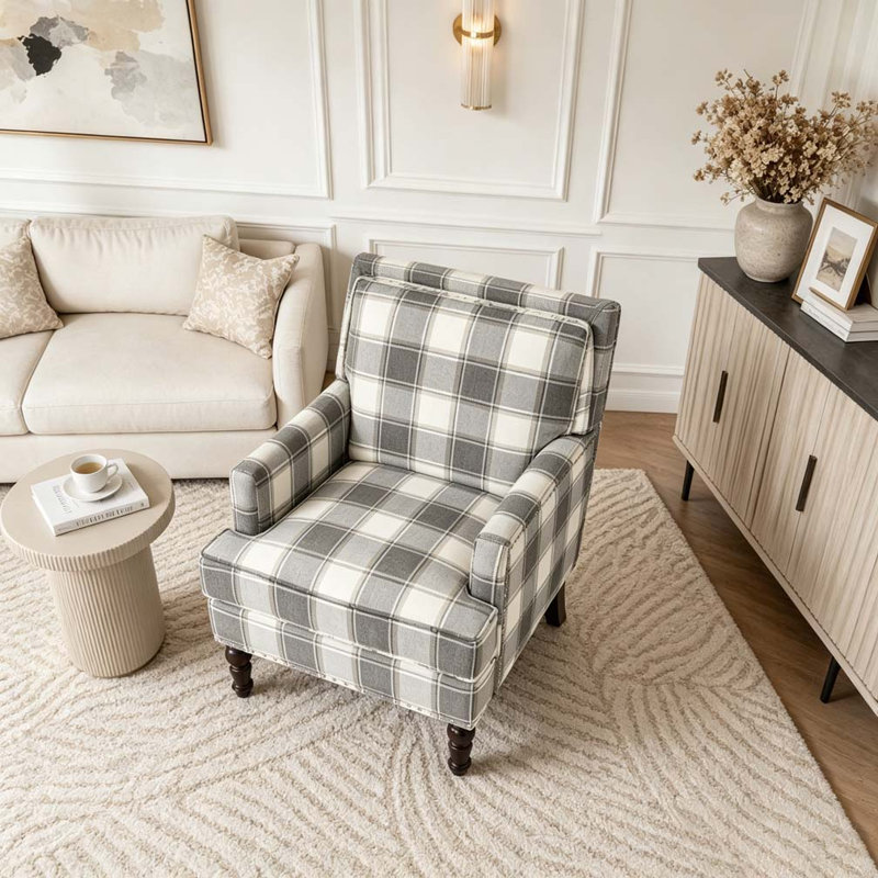 Chaise d'appoint rembourrée, Gris ancien