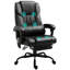 Fauteuil de bureau avec 6 masseurs, cuir PU, repose-pieds réglable, ergonomique, télécommande ergonomique noire 6, hauteur réglable,