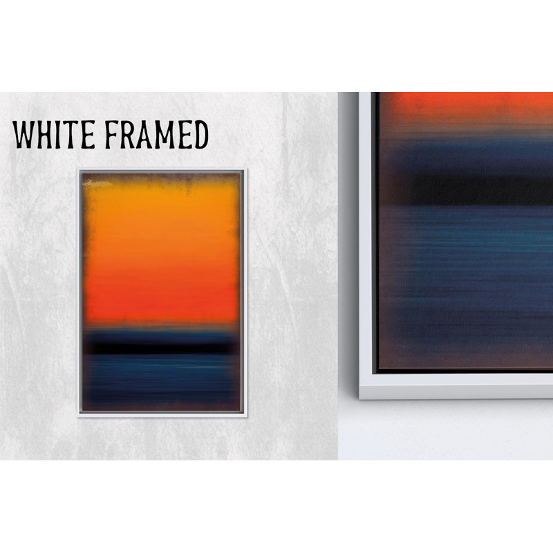 Abstrait art mural orange: toile imprimée de style Mark Rothko, 1P WhiteFramedCanves, H: 82,7 po x l: 59,1 po
