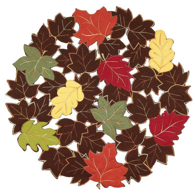 Forest Polyester Embroidered Round Doily