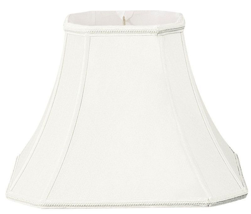 Abat-jour cloche en soie / shantung (araignée), Blanc, H 10 po x l 12 po x P 12 po