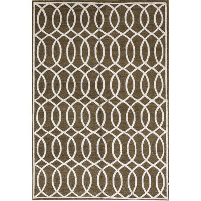 Tapis taupe et beige noué à la main de haute qualité