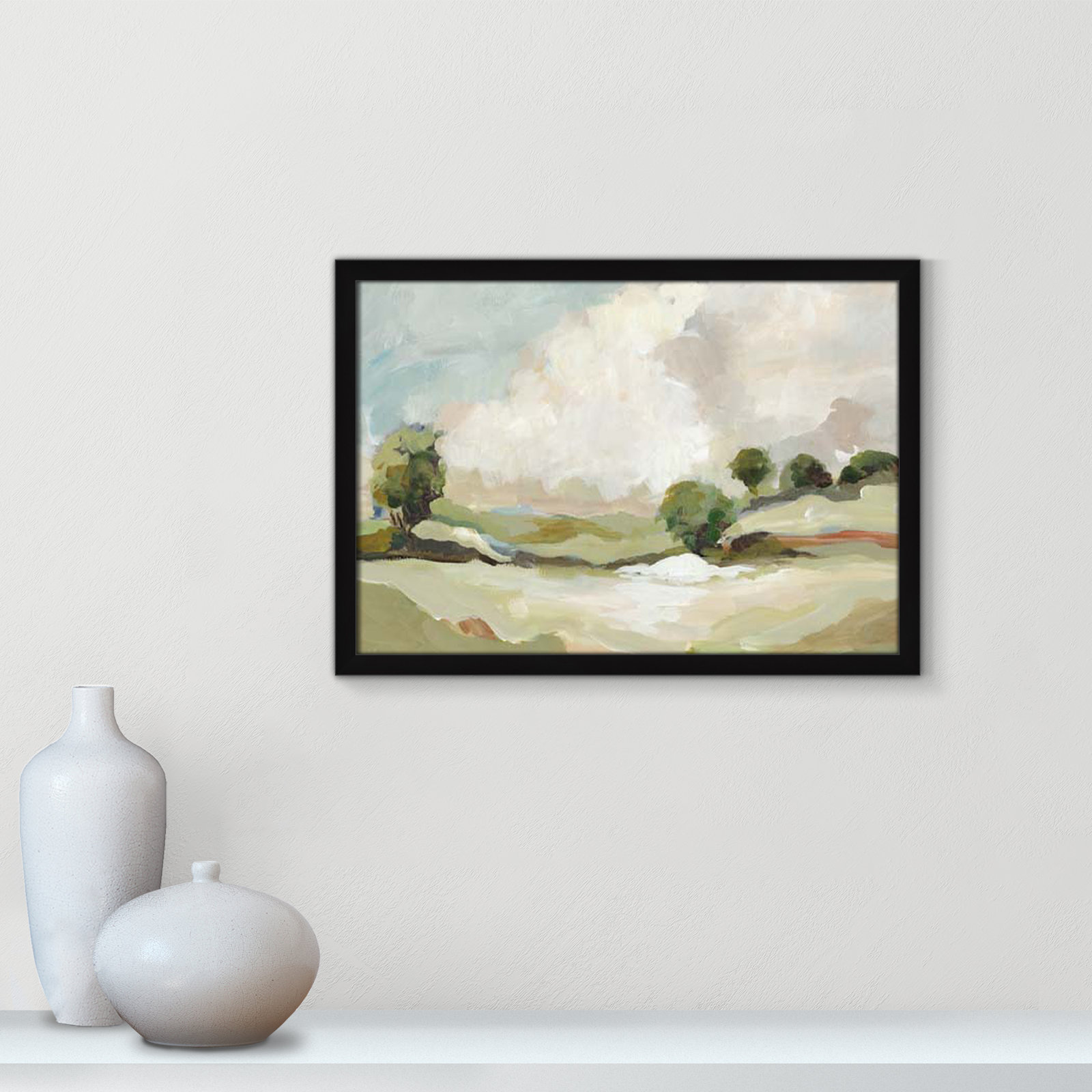 Pastoral Land by Allison Pearce, 17" H x 23" W x 1.25" D, Black