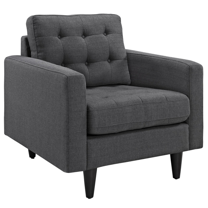 Fauteuil Rea en tissu d'ameublement gris, Gris