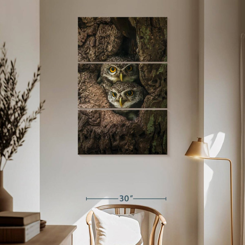 Brampt Owl Twins, 65" H x 42" W