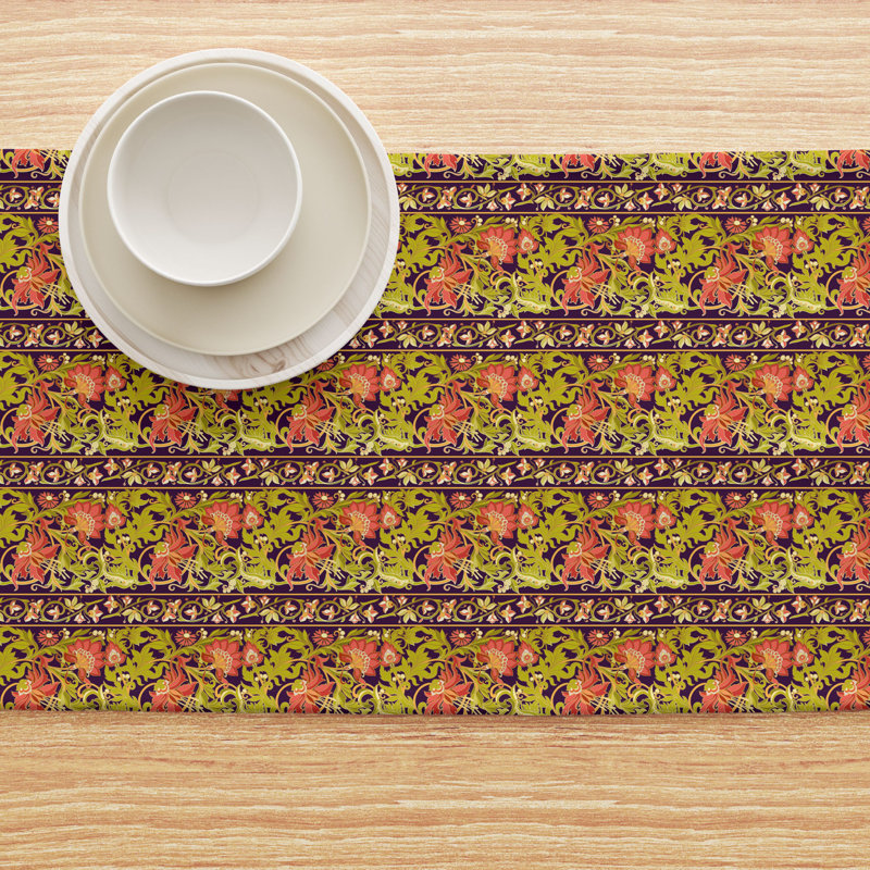 Table Runner, 100% Cotton, Floral 6, 108" x 16"