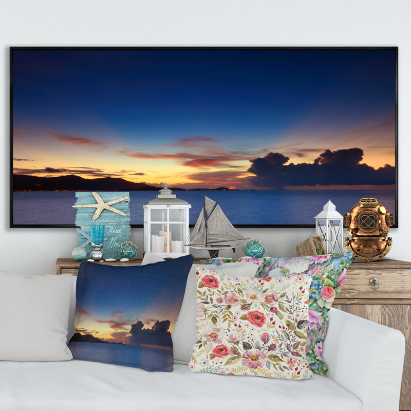 Nuage panoramique et ciel au coucher du soleil - Photographie sur toile, Cadre noir, H 8 po x l 12 po x P 1 po