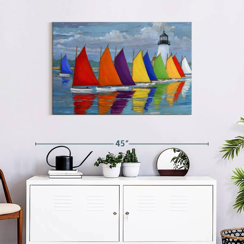 Mehar Rainbow Fleet, 24" H x 36" W