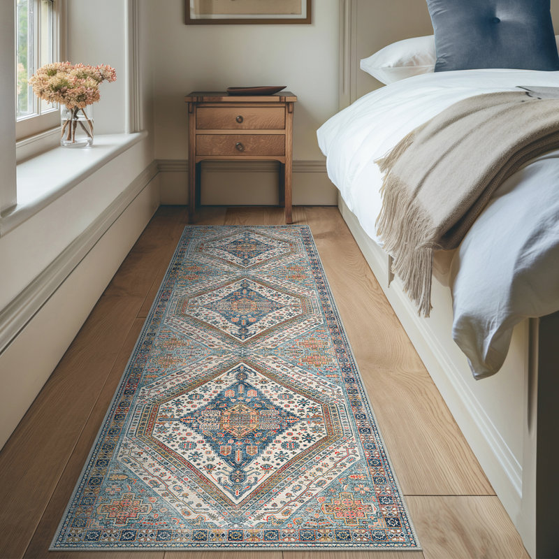 Tapis oriental performance lavable à la machine avec envers antidérapant, Rectangulaire 2 pi x 7 pi