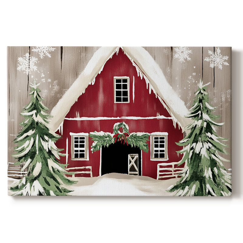 Art de Noël des Fêtes de Noël III - Toile tendue avec châssis-CV III, H 32 po x l 48 po