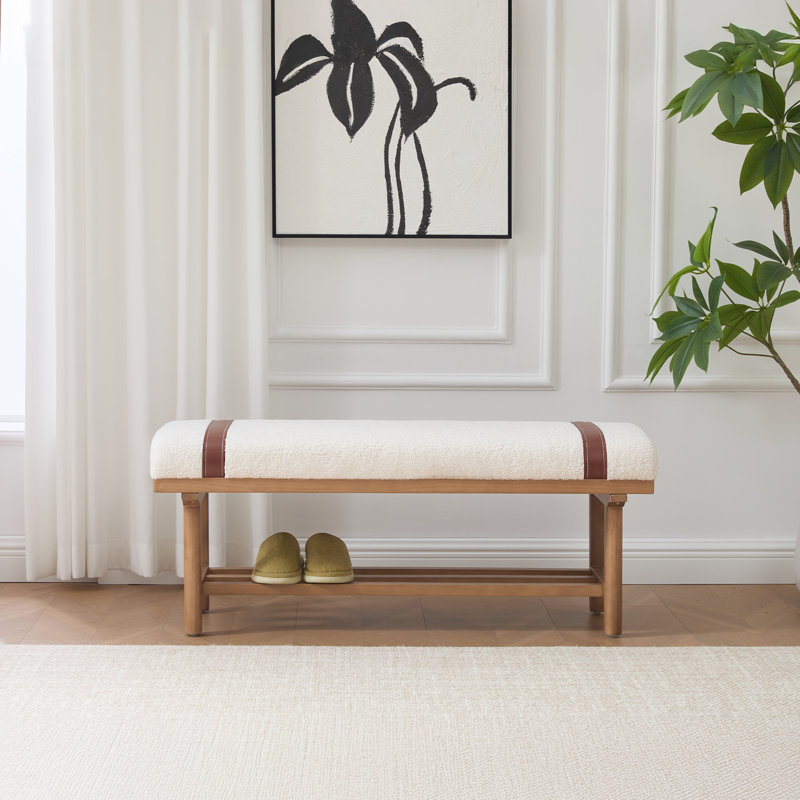Teddy Upholstered Storage Bench, White