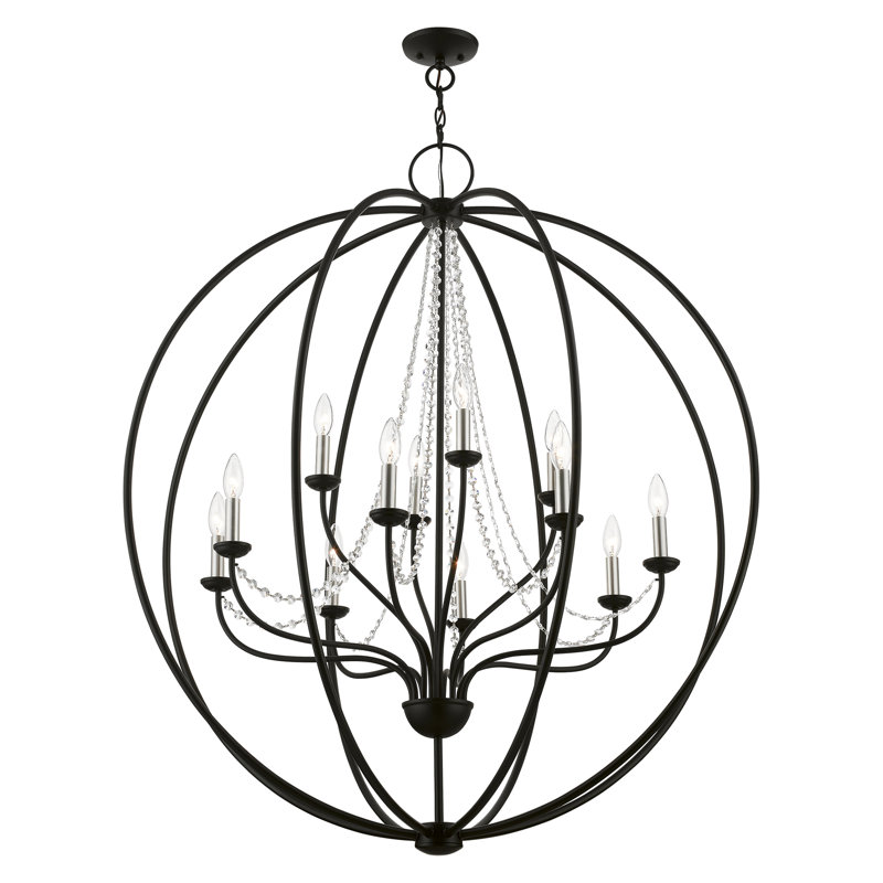 Lustre de vestibule Grande, Noir / nickel brossé