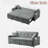 3 In 1 Convertible Sleeper Sofa Bed With Reclining Backrest, Pillows And Side Pockets-556063508