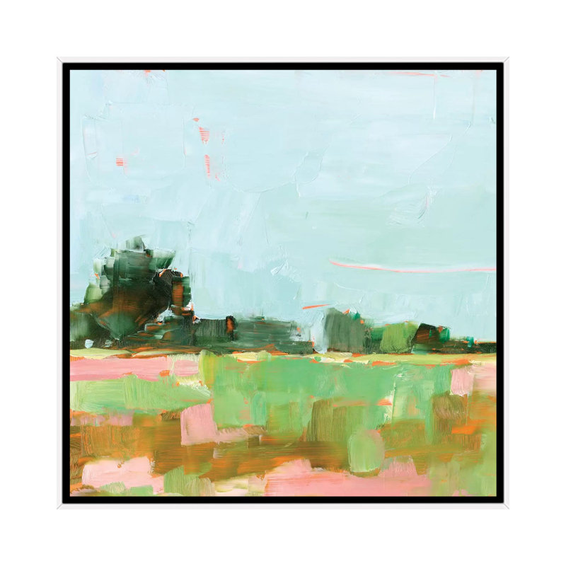 «Summer Glow II» par Ethan Harper - reproduction d'art, H 37 po x l 37 po x P 1,5 po, Toile blanche encadrée, Pas de tapis