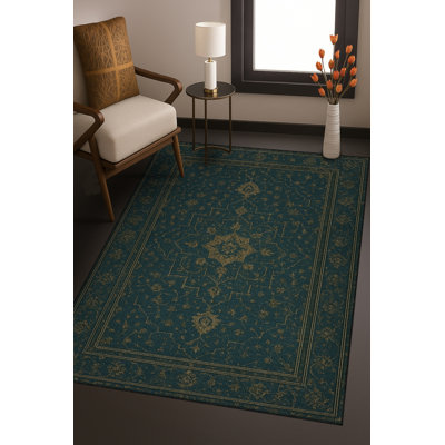 Tapis noir tissé à motif lavable traditionnel Mosso