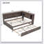 Lit de jour en bois avec tablettes de rangement, USB, DEL et lit gigogne