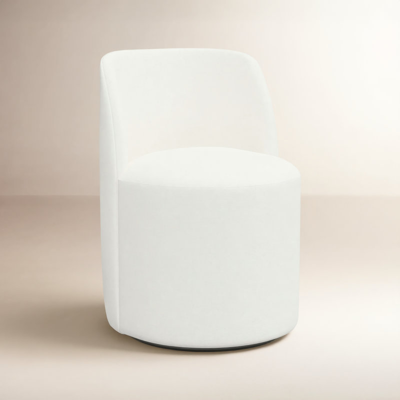 Chaise de salle à manger Begonia, Lin blanc texturé Zuma