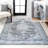 Elloise Bohemian Distressed Chenille Machine-Washable Dark Gray/Blue Rug-149113445