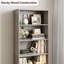 Bibliothèque à 4 niveaux, bibliothèques industrielles de 71,4 po de hauteur avec portes, étagères de rangement au sol pour le bureau, le salon, la chambre à coucher, la cuisine-2101133190