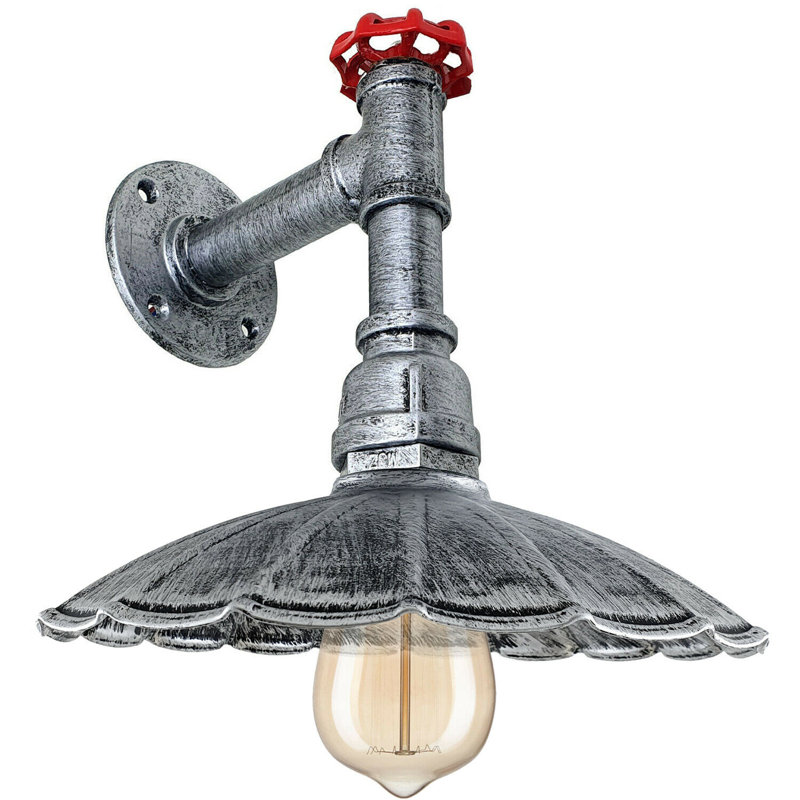 Infield Armed Sconce, Brushed Silver