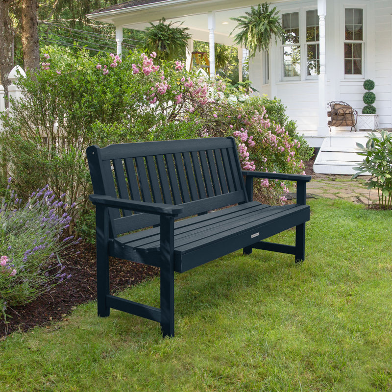 Arbnora 5ft Recycled Plastic Garden Bench, Federal Blue