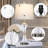 28" Modern Glass USB Table Lamp Set Built-In Outlet, Bulb Included