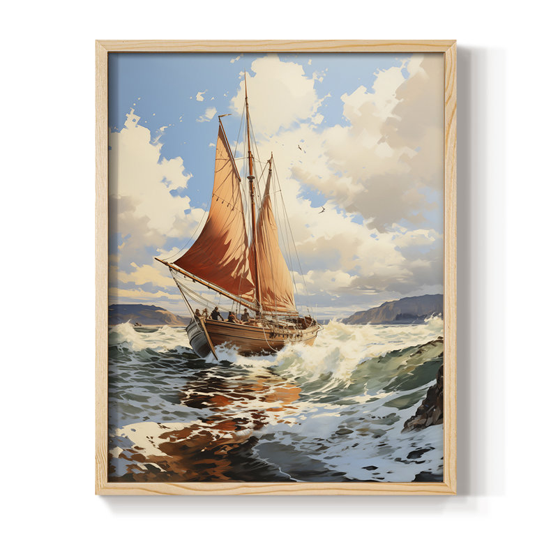 NAUTICAL Series CCCXXX Framed Print - Solid Wood, 11" H x 9" W
