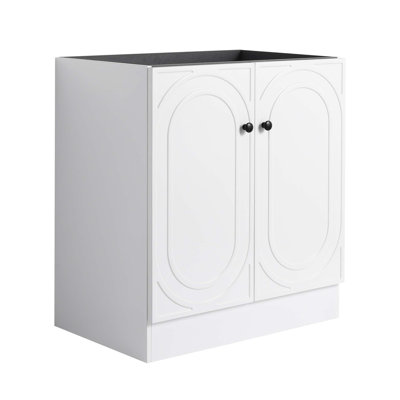Meuble-lavabo de salle de bain autoportant 30 po et 2 portes d'armoire à fermeture douce - sans le lavabo