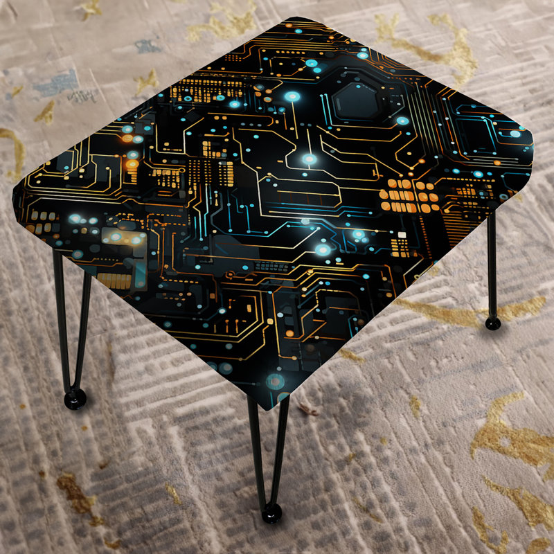 Futuriste ordinateur à rêver - repose-pieds rectangulaire géométrique